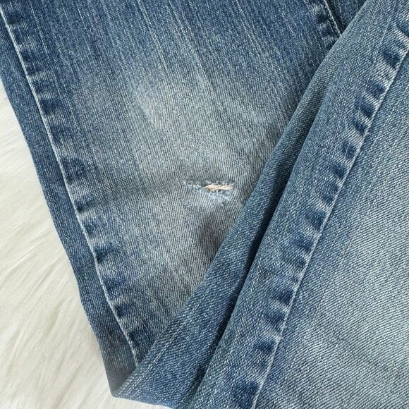 Abercrombie & Fitch Y2K Vintage Relaxed Leg Busted Knee Cropped Jeans Sz 6L - Picture 12 of 15